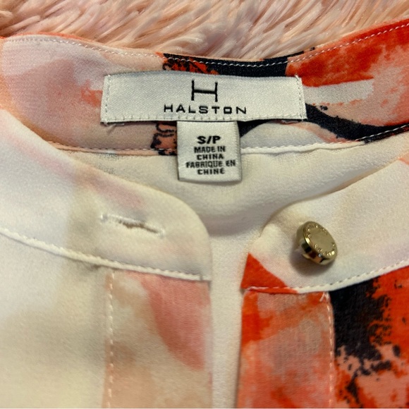 H Halston sheer button down blouse. Size SP - Picture 2 of 6